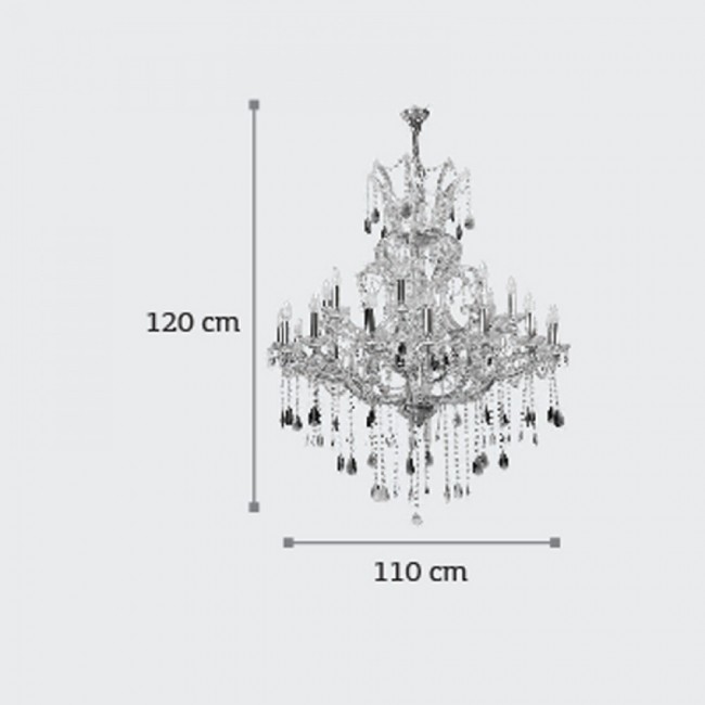 Πολυέλαιος από μέταλλο-κρύσταλλα σε χρυσό-μελί χρώμα Ε14 Φ110x120