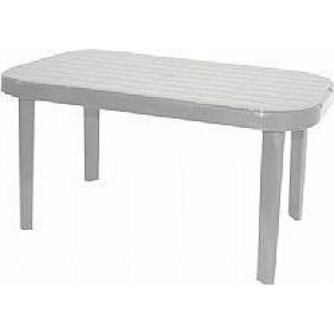 Τραπέζι "ΜΥΚΟΝΟΣ" ορθογώνιο από πλαστικό σε λευκό χρώμα 140x85x75
