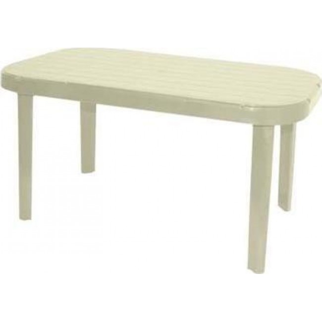 Τραπέζι "ΜΥΚΟΝΟΣ" ορθογώνιο από πλαστικό σε χρώμα μπεζ 140x85x75