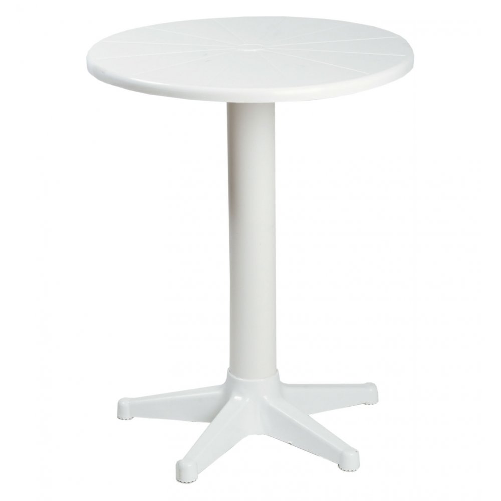 Τραπέζι στρόγγυλο από πλαστικό σε λευκό χρώμα Φ60