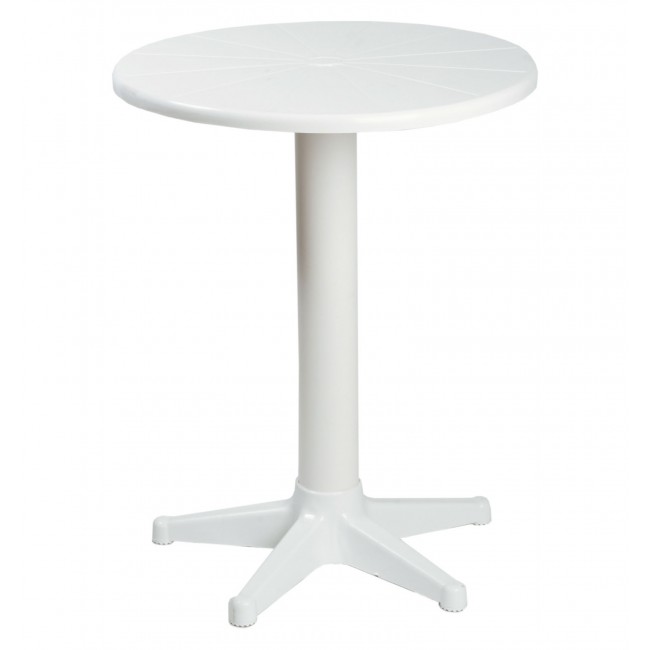 Τραπέζι στρόγγυλο από πλαστικό σε λευκό χρώμα Φ60