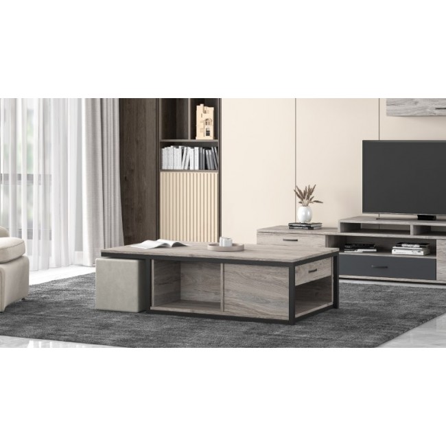Τραπέζι σαλονιού "ΝΟ17" σε σταχτί χρώμα 119x66.5x38