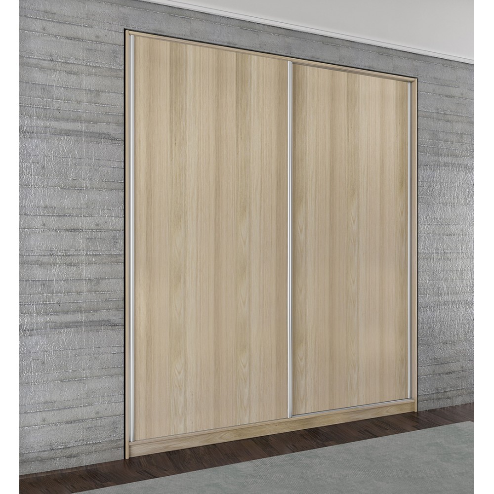 Ντουλάπα δίφυλλη συρόμενη σε λάττε χρώμα 200x60x233