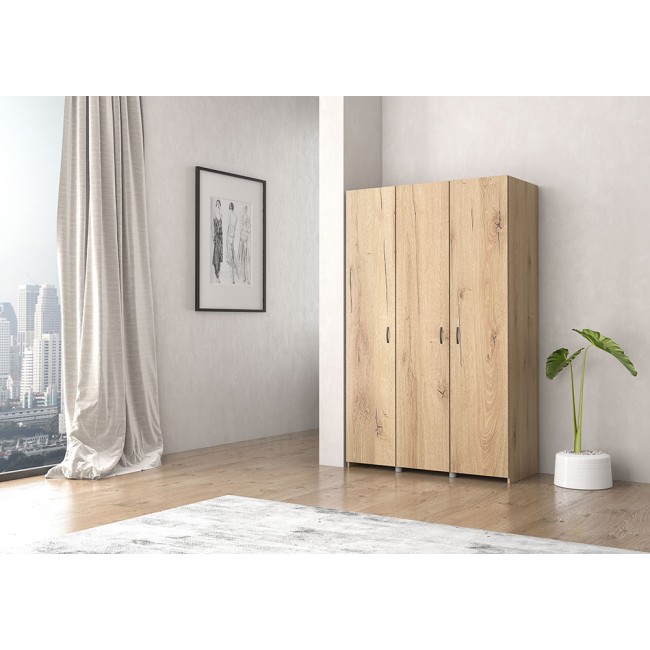 Ντουλάπα τρίφυλλη σε μελί χρώμα 120x50x180