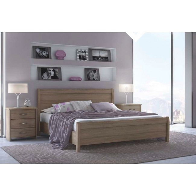 Κομοδίνο "ΝΟ2" με τρία συρτάρια σε μόκα χρώμα 48x36x53