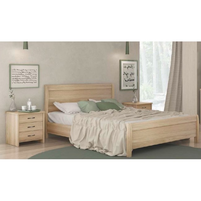 Κομοδίνο "ΝΟ2" με τρία συρτάρια σε λάττε χρώμα 48x36x53