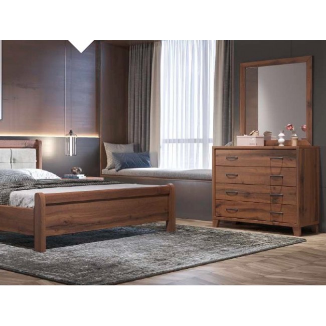 Τουαλέτα "ΝΟ5" με τέσσερα συρτάρια σε καρυδί χρώμα 93.5x44.5x82