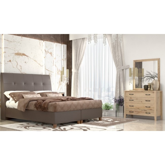 Τουαλέτα "ΝΟ1" με τέσσερα συρτάρια σε μελί χρώμα 100x45x82