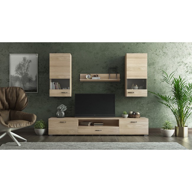 Σύνθεση σαλονιού "ΝΟ18" 4τμχ σε λάττε χρώμα 210x44.5x36