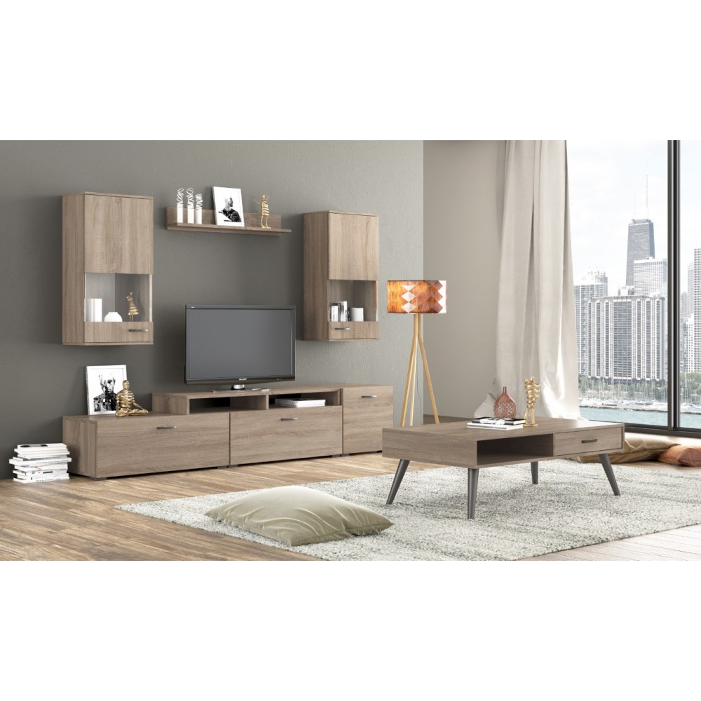 Σύνθεση σαλονιού "ΝΟ27" 6τμχ σε μόκα χρώμα 45x30x93