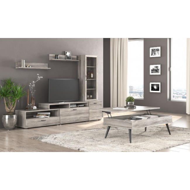 Σύνθεση σαλονιού "ΝΟ28" 7τμχ σε σταχτί χρώμα 45x30x120