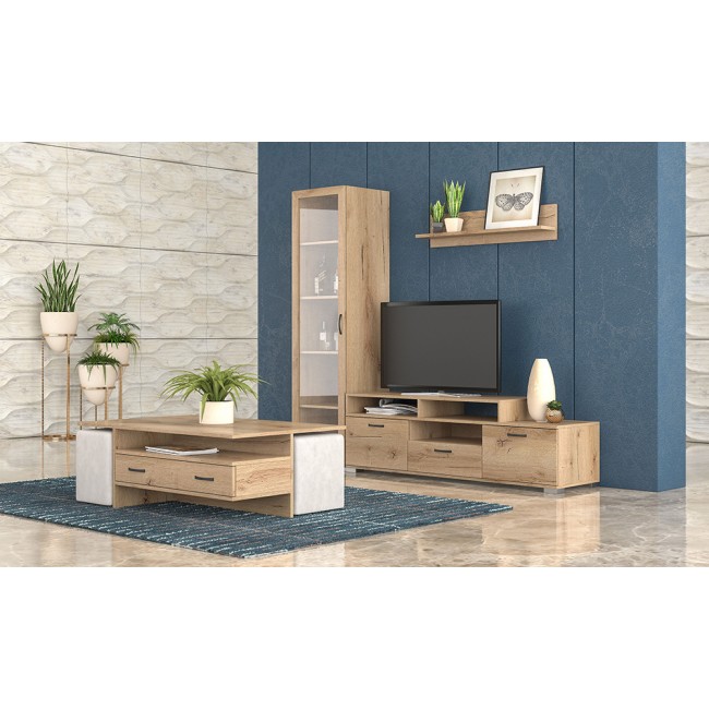 Σύνθεση σαλονιού "ΝΟ29" 4τμχ σε μελί χρώμα 150x44.5x36