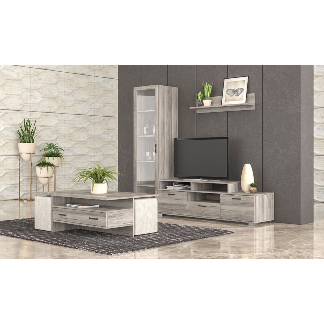 Σύνθεση σαλονιού "ΝΟ29" 4τμχ σε σταχτί χρώμα 180x44.5x36