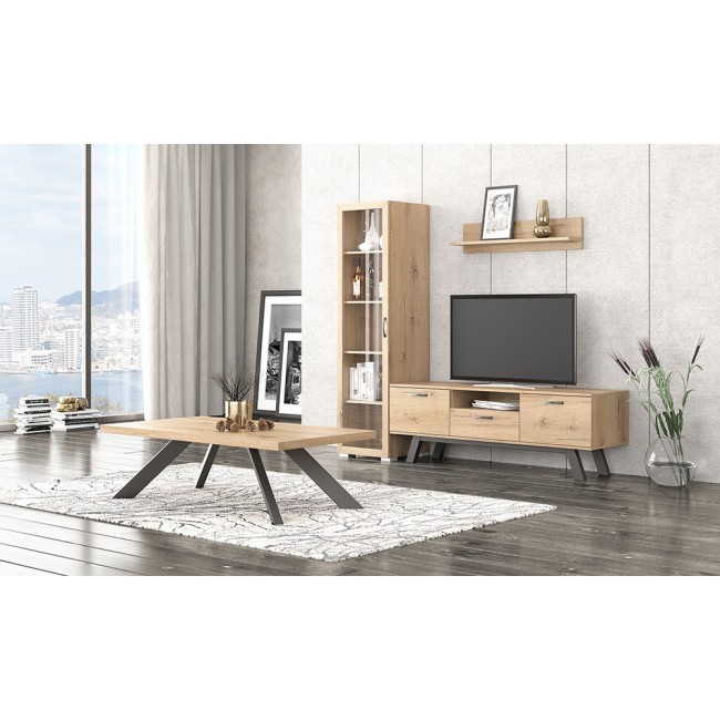 Σύνθεση σαλονιού "ΝΟ30" 3τμχ σε μελί χρώμα 150x44.5x52