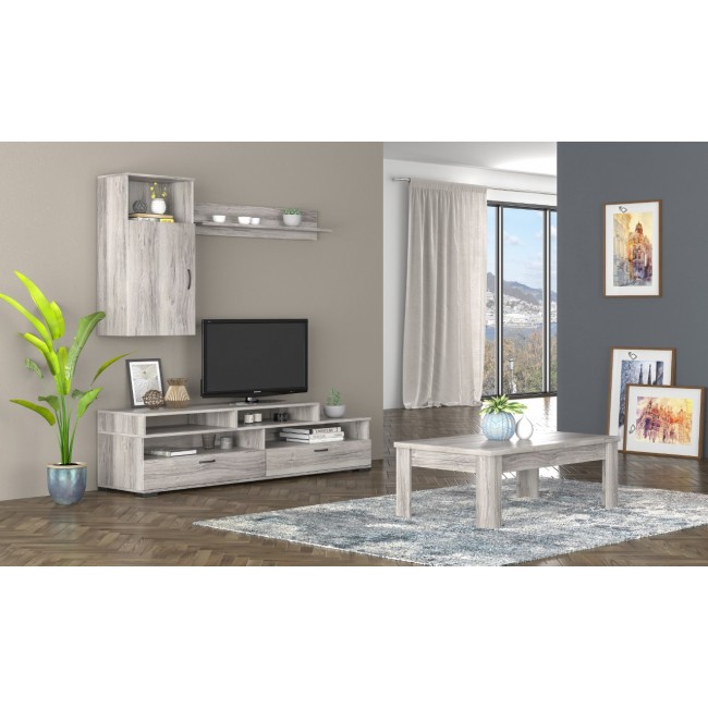 Σύνθεση σαλονιού "ΝΟ31" 4τμχ σε σταχτί χρώμα 150x44.5x36