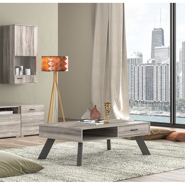 Τραπέζι σαλονιού "ΝΟ11" σε σταχτί χρώμα 119x66.5x41