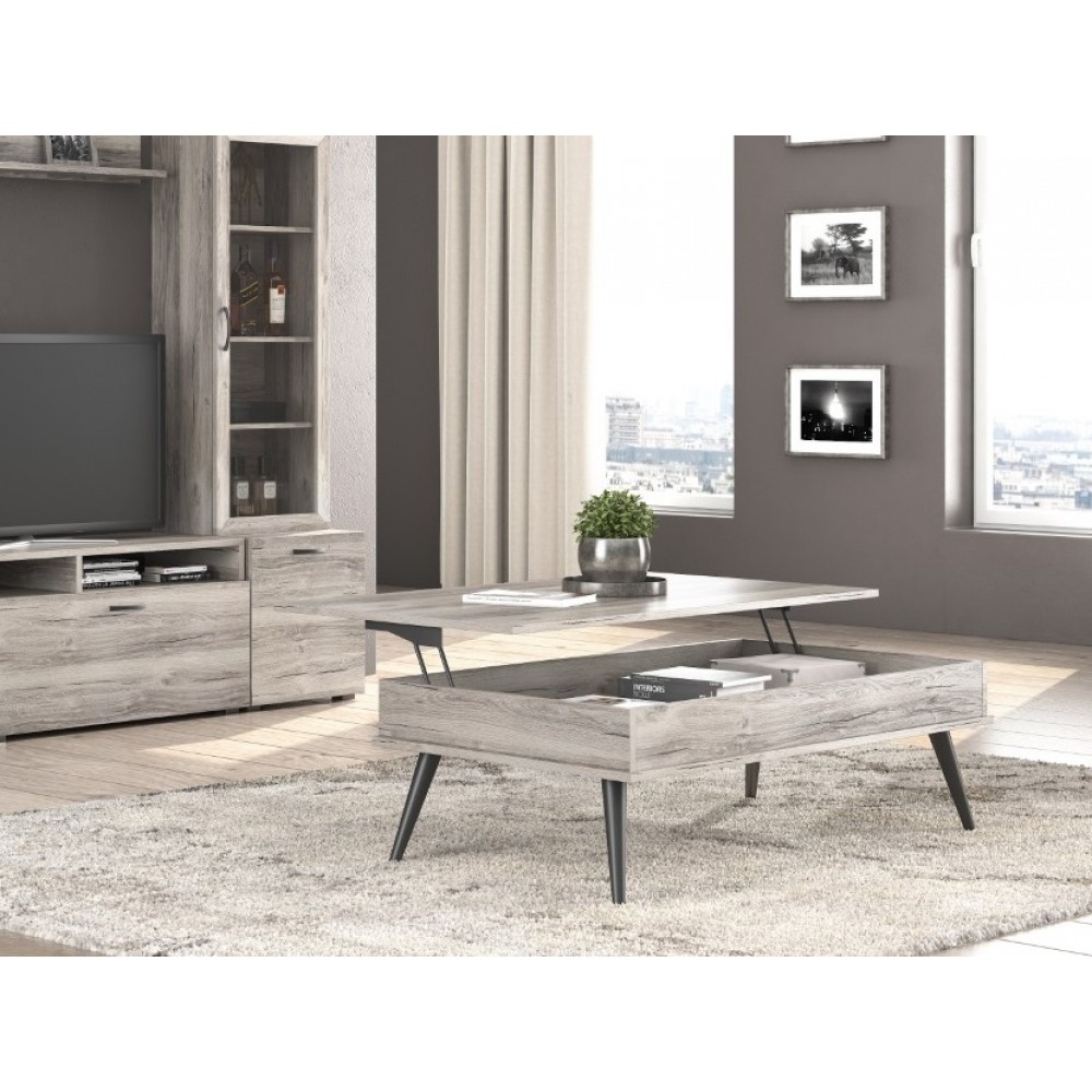 Τραπέζι σαλονιού "ΝΟ22" πολυμορφικό σε σταχτί χρώμα 119x66.5x41