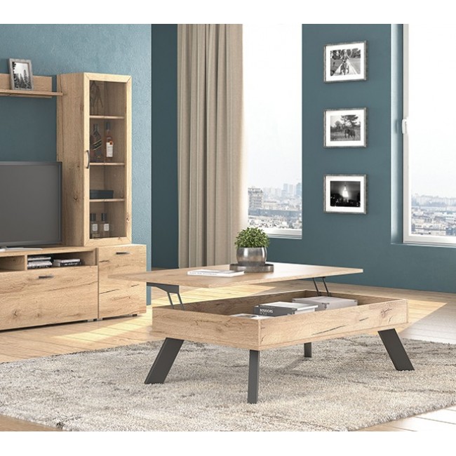 Τραπέζι σαλονιού "ΝΟ12" πολυμορφικό σε μελί χρώμα 119x66.5x41