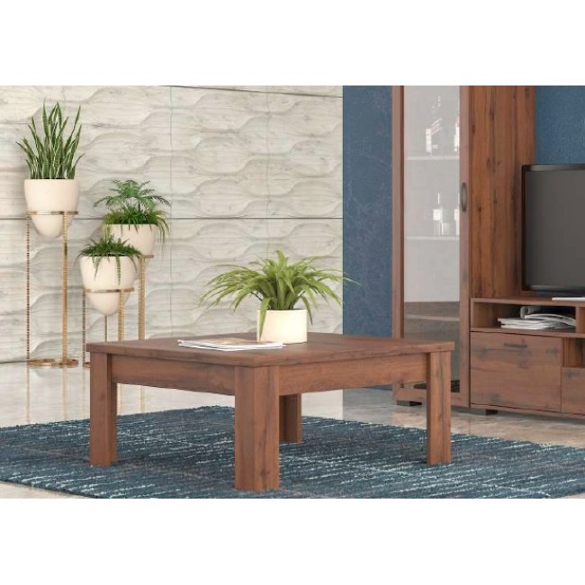 Τραπέζι σαλονιού "ΝΟ1" σε καρυδί χρώμα 90x90x42