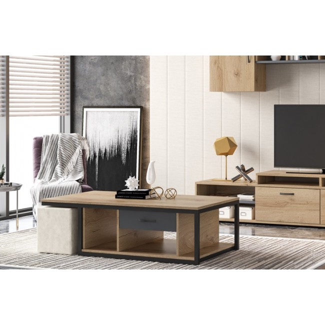 Τραπέζι σαλονιού "ΝΟ18" σε μελί χρώμα 119x66.5x38