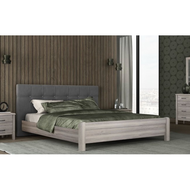 Κρεβάτι διπλό "ΝΟ55" σε σταχτί χρώμα 160x200