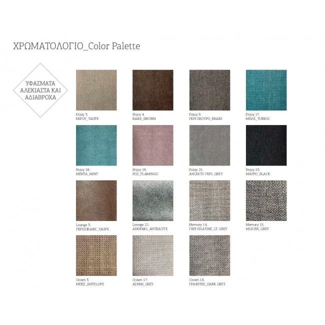 Κρεβάτι ημίδιπλο "ΝΟ64" από ύφασμα σε γκρι χρώμα 140x200