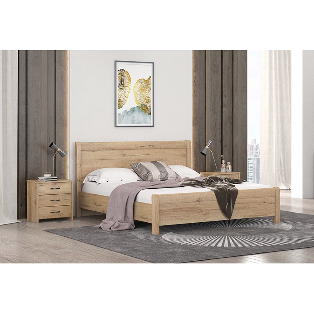 Κρεβάτι ημίδιπλο "ΝΟ26" σε μελί χρώμα 140x190