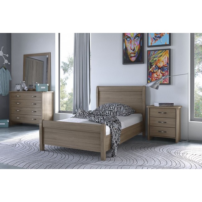 Κρεβάτι μονό "ΝΟ26" σε μόκα χρώμα 90x190