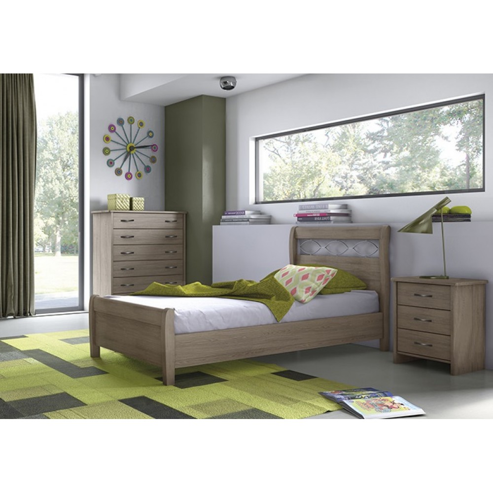 Κρεβάτι μονό "ΝΟ27" σε μόκα χρώμα 110x190