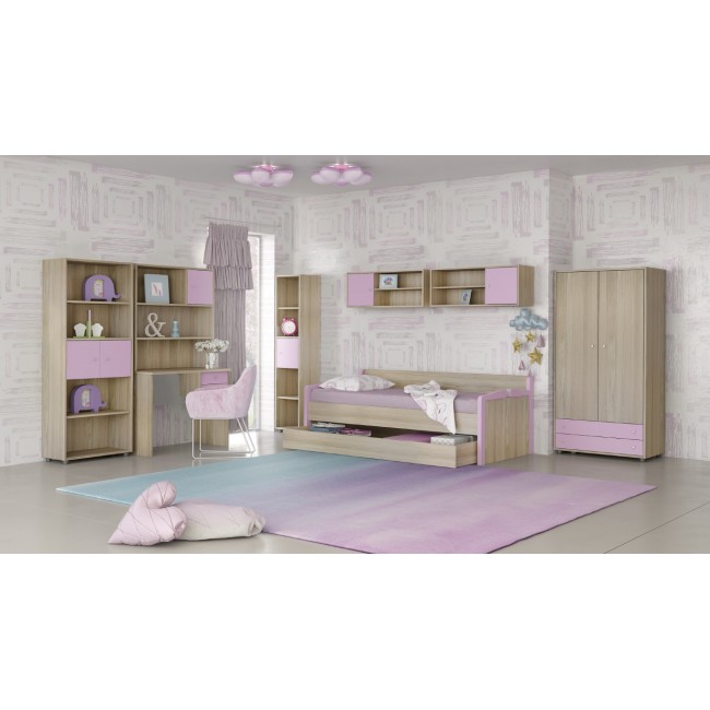 Σετ παιδικό δωμάτιο "ΝΟ3" 9τμχ σε λάττε χρώμα 90x190