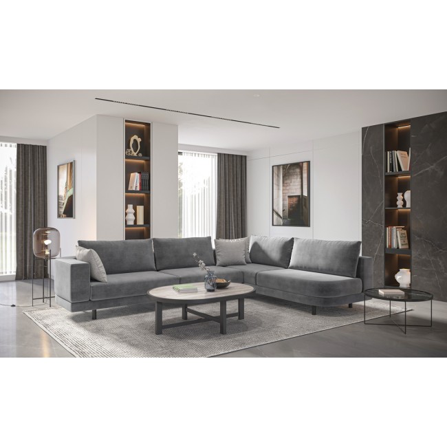 Τραπέζι σαλονιού "ΝΟ27" σε σταχτί χρώμα Φ120x70x42