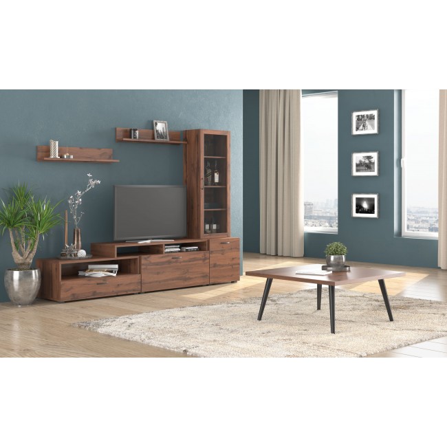 Τραπέζι σαλονιού "Ν24" σε καρυδί χρώμα 90x90x41