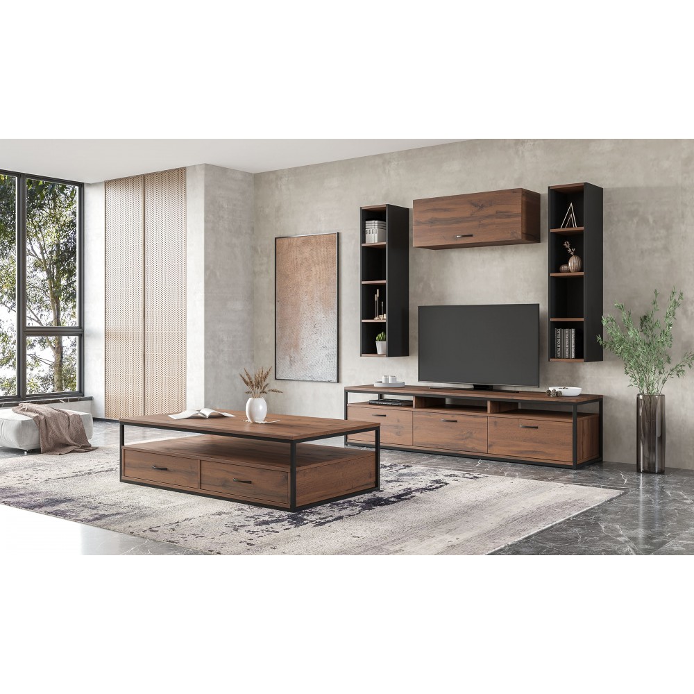 Τραπέζι σαλονιού "Ν30" σε καρυδί χρώμα 124x67,5x38