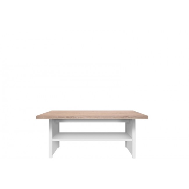 Τραπέζι σαλονιού "LAW" σε χρώμα λευκό-σονόμα 115x55x48