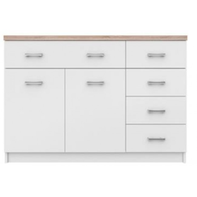 Μπουφές "TOP MIX" σε χρώμα λευκό-σονόμα 120x33x85