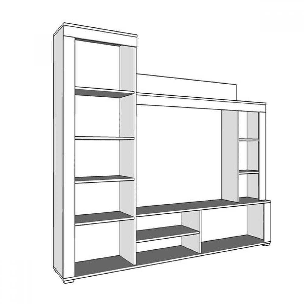 Σύνθεση σαλονιού "BADAN" σε χρώμα σονόμα-μοκα 188x35x181