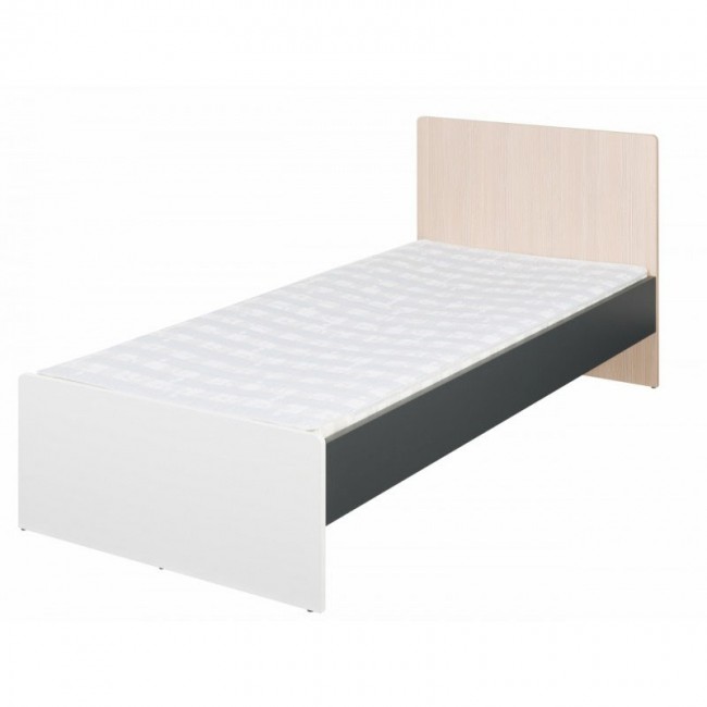 Κρεβάτι "ALEX 90" μονό χρώματος γραφίτης-δρυς-σονόμα-λευκό 95x205x86