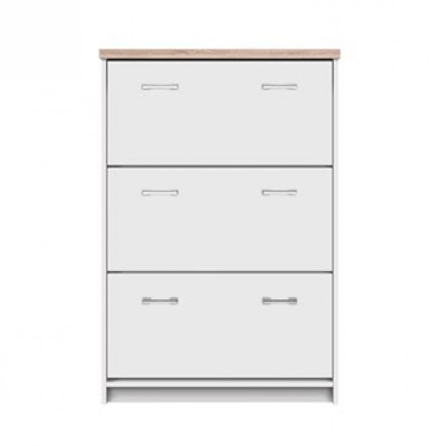 Παπουτσοθήκη "TOP MIX" χρώματος λευκό-σονόμα 80x27x121