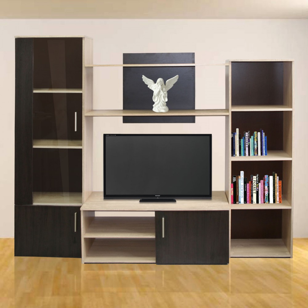 Σύνθεση tv "TIGRA" χρώματος σονόμα-βέγγε 215x51,5x177