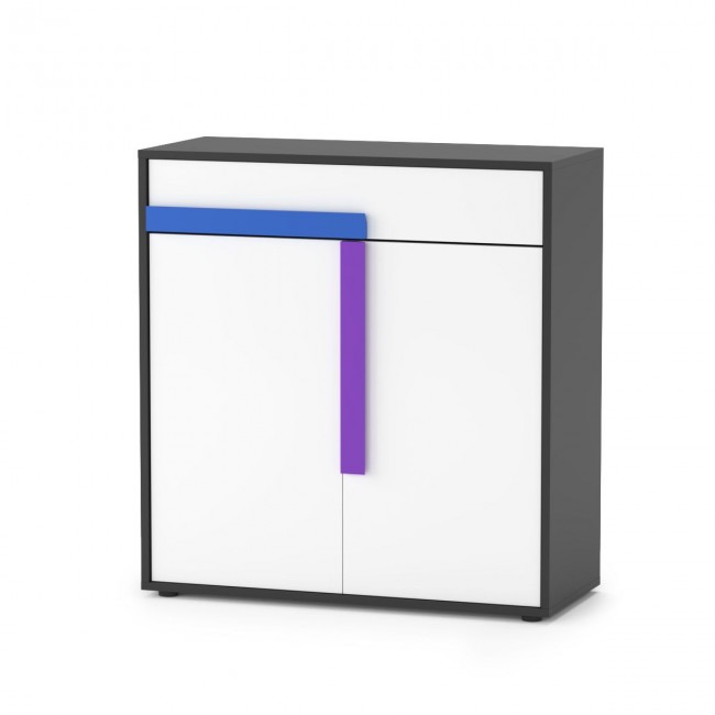 Ντουλάπι "ALEX" σε χρώμα γραφίτη-δρυς-σονομα-λευκό 84x36x87