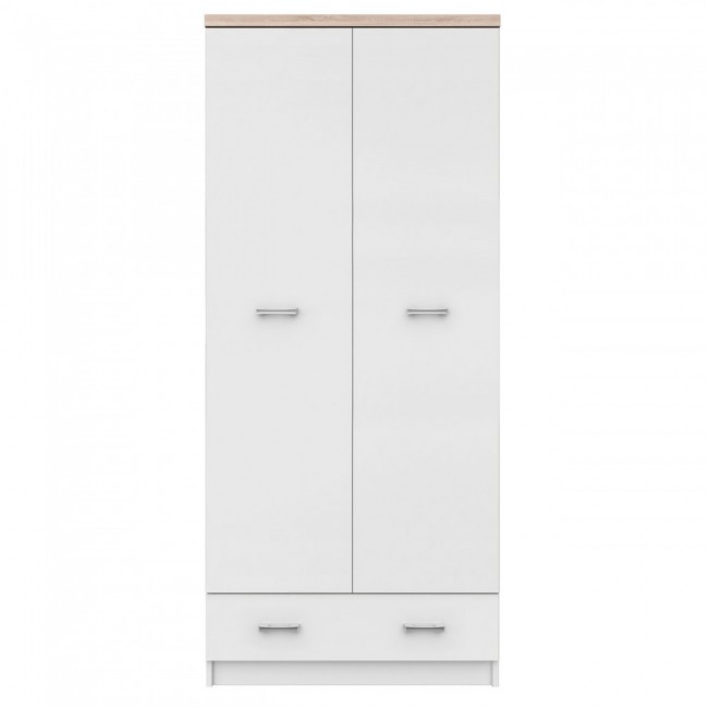 Ντουλάπα "TOP MIX" δίφυλλη σε χρώμα sonoma-λευκό 80x57x183