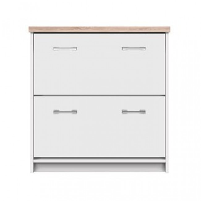 Παπουτσοθήκη "TOP MIX" χρώματος λευκό-σονόμα 80x27x85