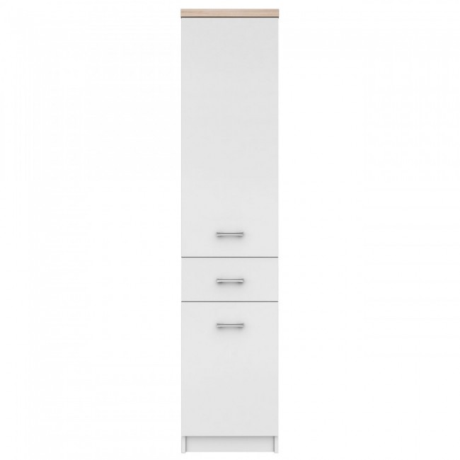 Ντουλάπα "TOP MIX" σε χρώμα λευκό-σονόμα 40x33x183