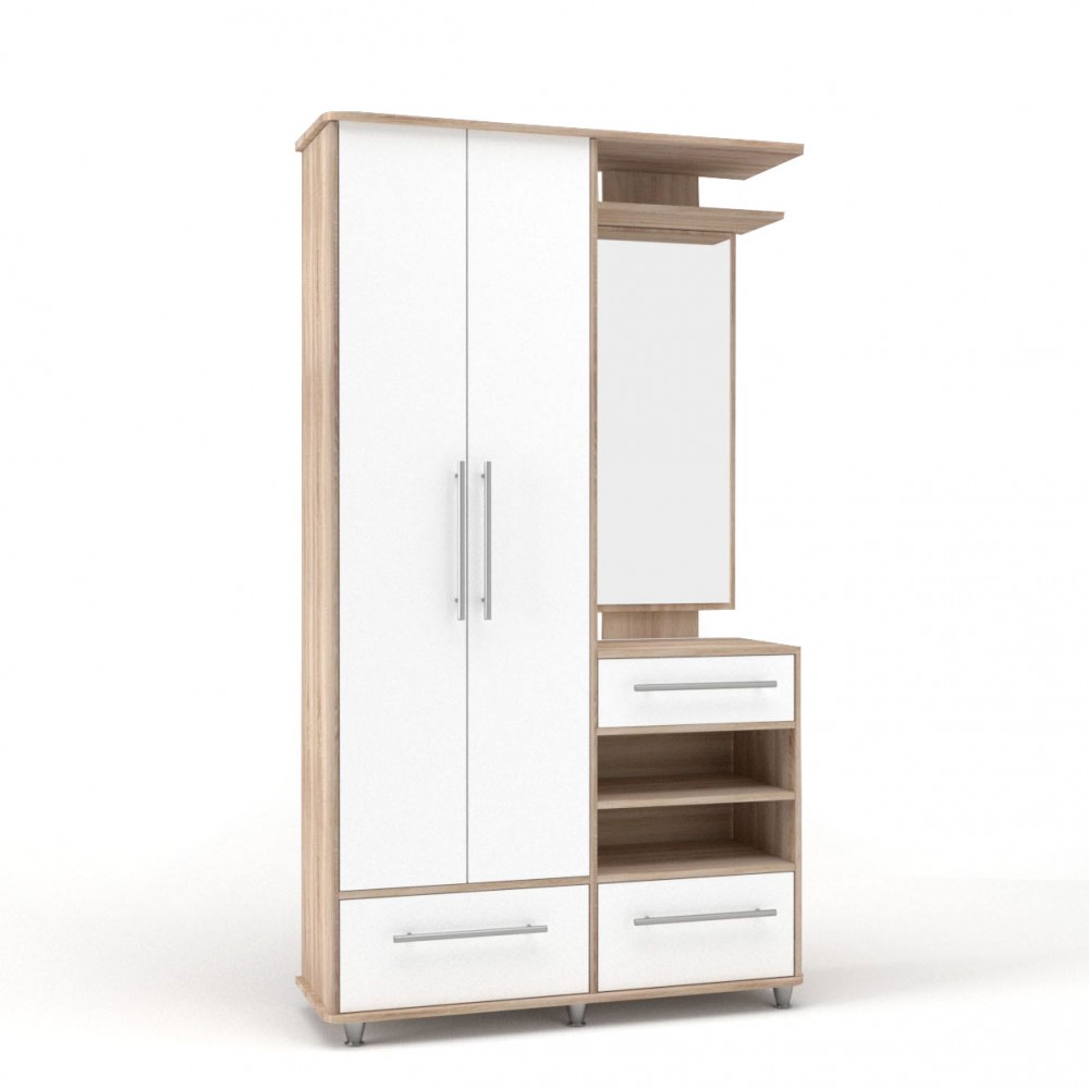 Σετ εισόδου "NIAG 580" σε χρώμα λευκό-σονόμα 113x37x198