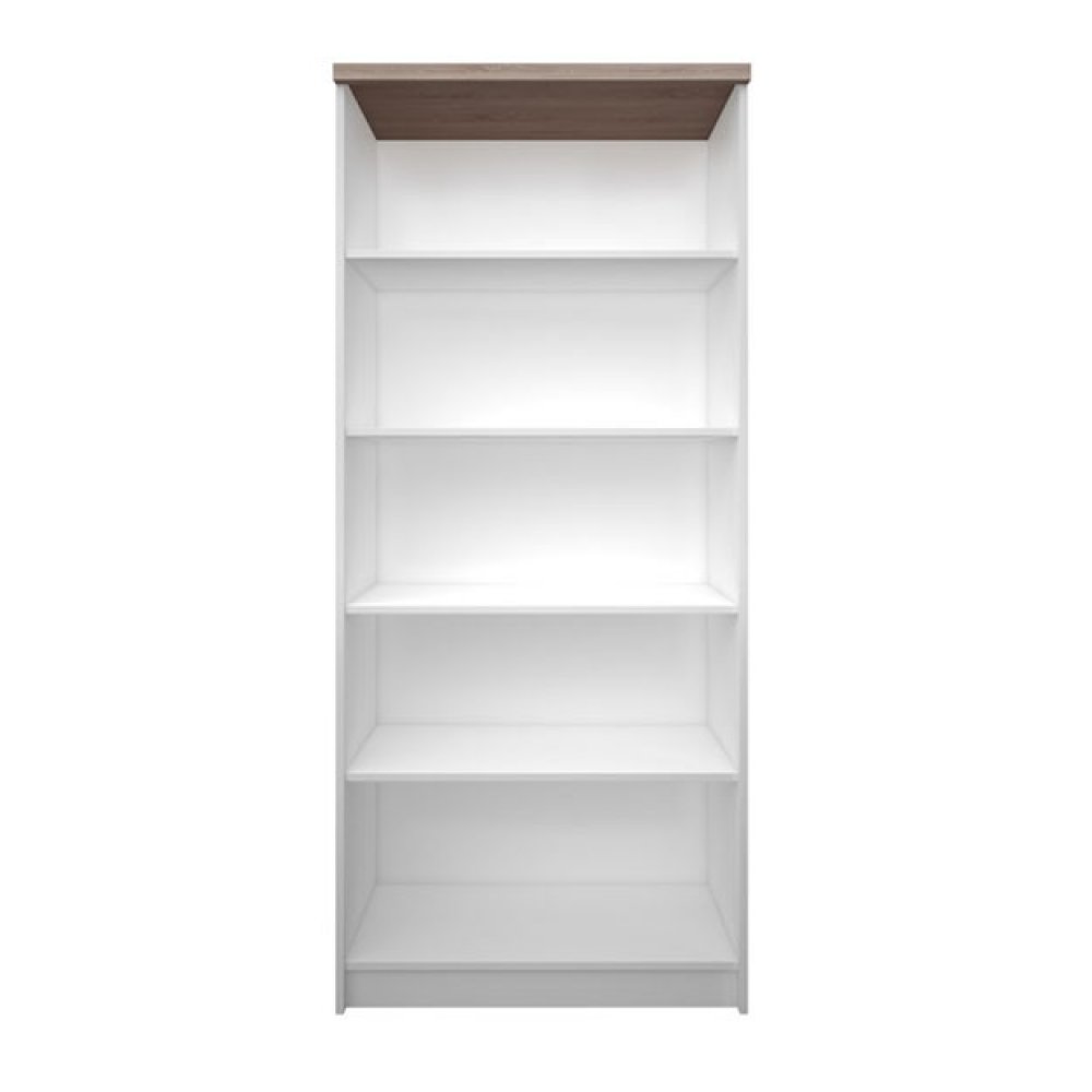 Βιβλιοθήκη "TOP MIX" σε λευκό-σονόμα χρώμα 80x33x183