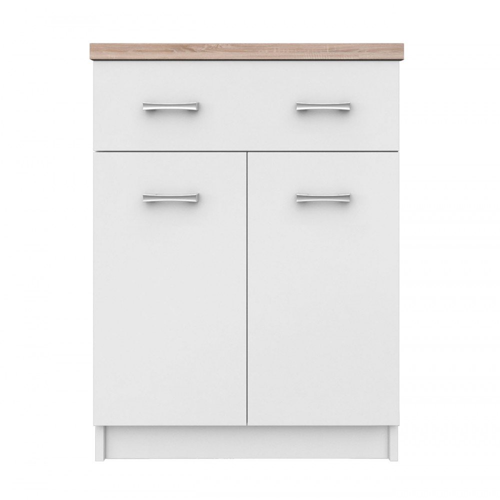 Έπιπλο εισόδου "TOP MIX" σε χρώμα λευκό-σονόμα 60x33x85