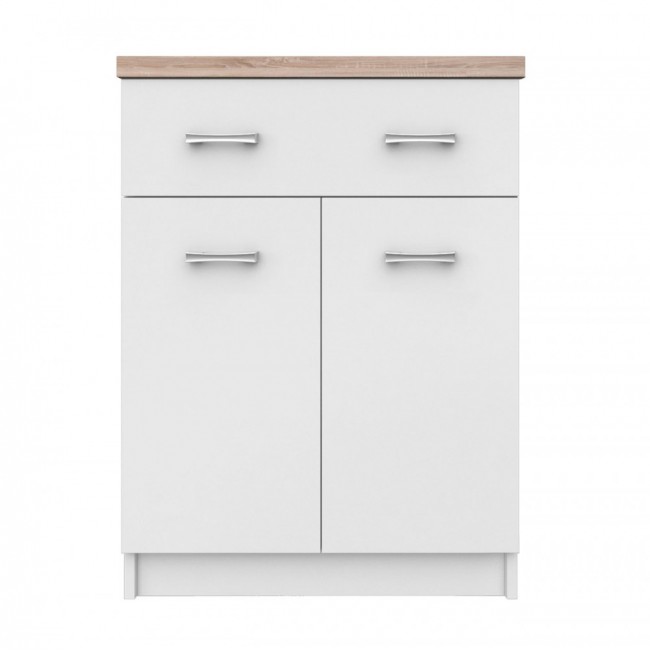 Έπιπλο εισόδου "TOP MIX" σε χρώμα λευκό-σονόμα 60x33x85