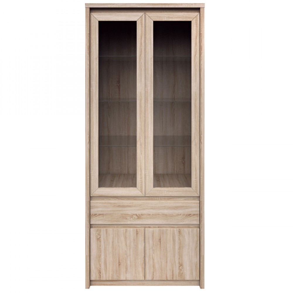 Βιτρίνα "NORTON" σε χρώμα σονόμα-δρυς 88x40x210