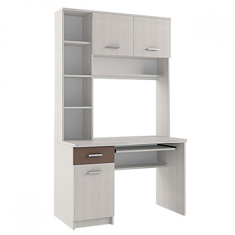 Γραφείο "CROSS" με ράφια σε χρώμα λάττε-μόκα 120x59x202