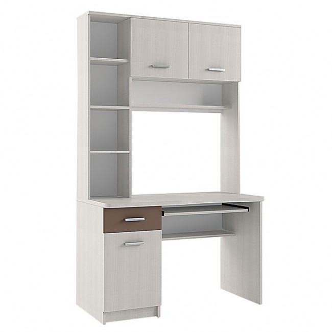 Γραφείο "CROSS" με ράφια σε χρώμα λάττε-μόκα 120x59x202